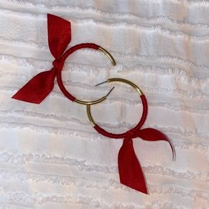 JCrew Red Bow Earrings